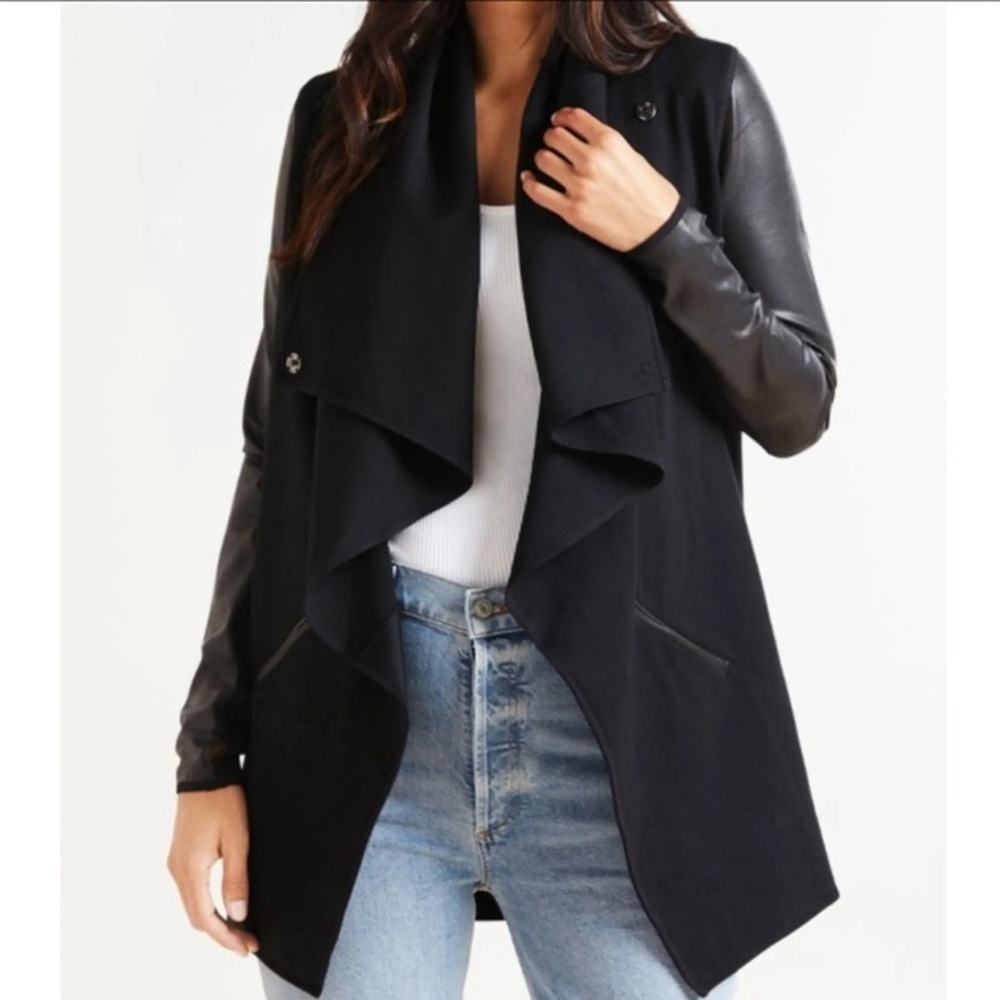 SPANX Drape Front Convertible Jacket in Black size L - Picture 2 of 9